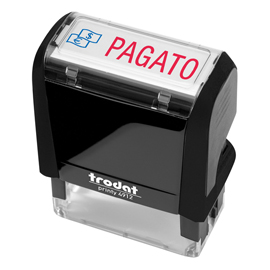 Timbro printy 4912 office eco - autoinchiostrante - pagato - 47 x 18 mm - nero  - trodat