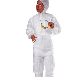 Tuta con cappuccio ppl tg. Xl bianco monouso