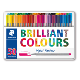 Triplus fineliner brilliant colours punta 0.3mm astuccio da 50 colori staedtler