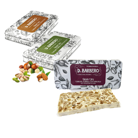 Tavoletta torrone gran cru - in scatola metallo - gusti misti - 100 gr - barbero