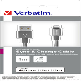 Verbatim cavo lightning sync  charge 100cm grey