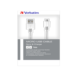 Verbatim cavo micro b usb sync  charge 100cm silver