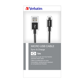 Verbatim cavo micro b usb cable sync  charge 100cm nero