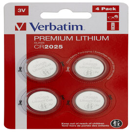 Verbatim - blister 4 micropile a pastiglia cr2025 - litio - 49532 - 3v