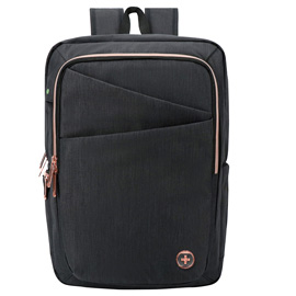 Zaino porta notebook 15,6'' katy rose nero c/zip rose gold swiss